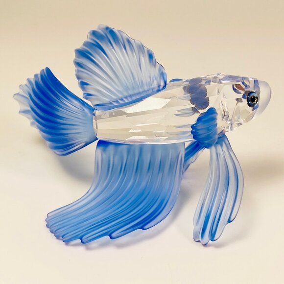 Swarovski VTG Blue Beta Siamese Fighting Fish Crystal #A7644 Figurine Retired - Picture 4 of 8